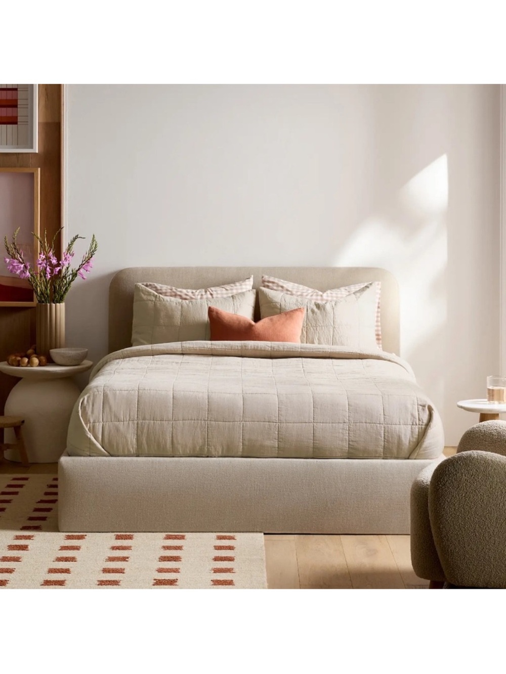 Quince Lightweight Box Quilted King Sham Set – Toffee - Picture 3 of 4